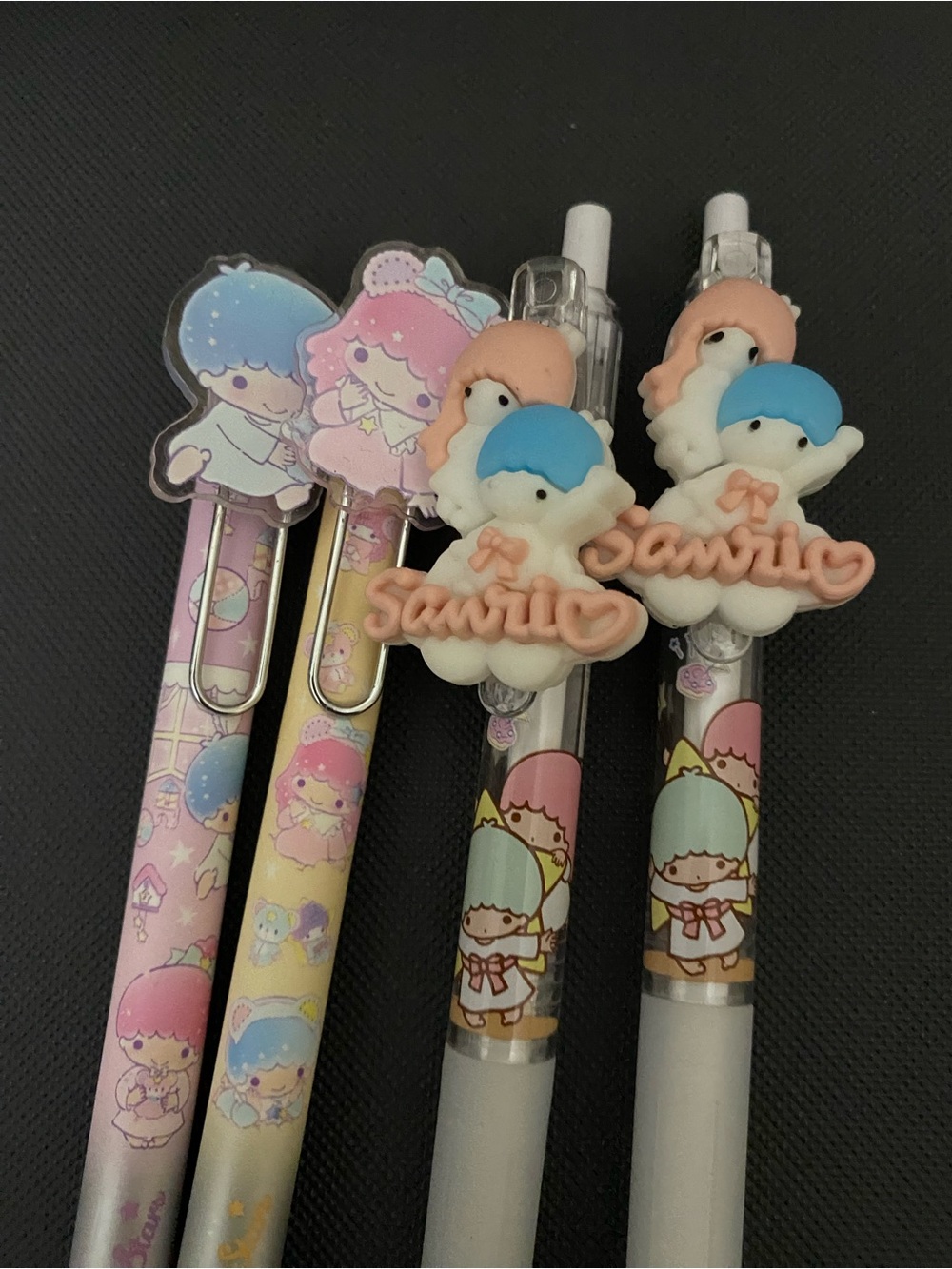 Kawaii Little Twin Stars Gel Pens - Pastel Pink & Blue